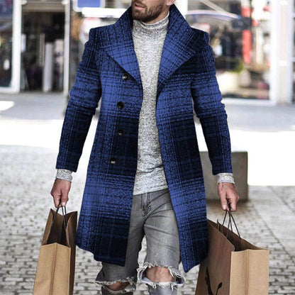 Stylish 3D Digital Printing Men's Woolen Trench Coat - Premium Fashion 2025 - Buy Center