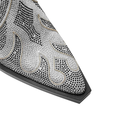 Women's Totem Embroidered Ankle Boots - Gold & Silver Stylish Picks - Buy Center