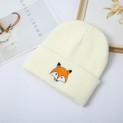 Buycenter Fashion Fox Embroidery Knitted Hat - Cozy & Versatile for All Seasons - Buy Center
