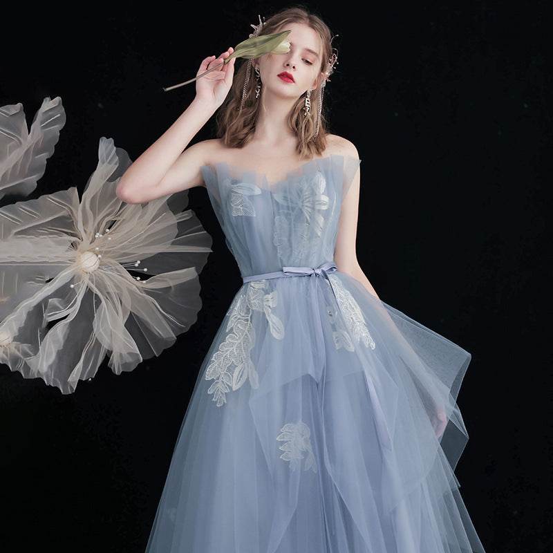 Buycenter Blue Evening Dress - Sleeveless Puff Skirt for Weddings - Buy Center