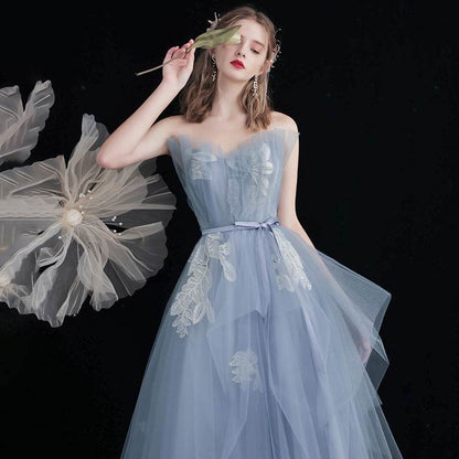 Buycenter Blue Evening Dress - Sleeveless Puff Skirt for Weddings - Buy Center