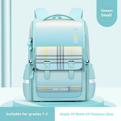 Plaid Schoolbag with Spine Protection - Ultra-Light Waterproof Backpack for Boys - Buy Center