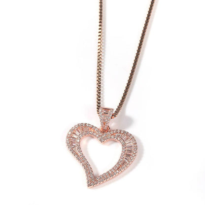 Buycenter Small Heart Pendant Necklace - Unisex Hip Hop Jewelry Set - Buy Center