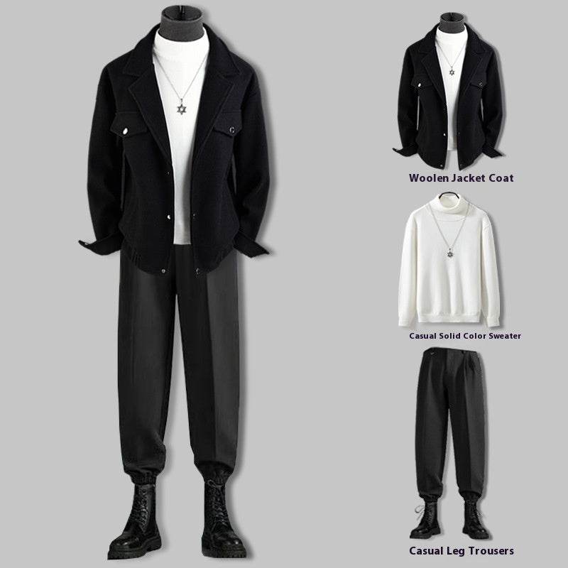 Men's Thickened Woolen Jacket Coat - Casual Loose Fit Blazer for 2025 - Buy Center
