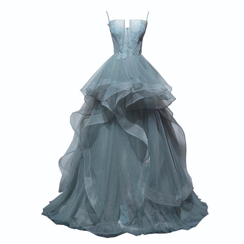 Buycenter Grey Green Suspender Bra Evening Dress - Elegant for Women - Buy Center