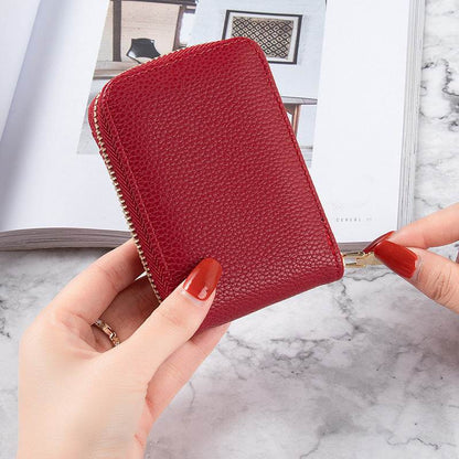 Women's Anti-Degaussing Mini Card Holder - Stylish PU Leather Wallet - Buy Center
