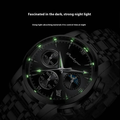 Multifunctional Men's Waterproof Watch - Luminous Quartz Style from Buycenter - Buy Center