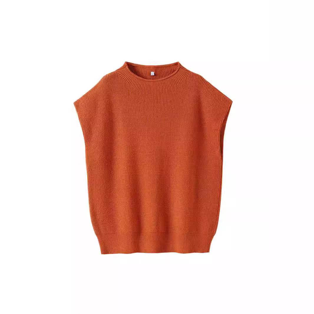 European American Turtleneck Vest Sweater - Sleeveless Casual Chic Look - Buy Center