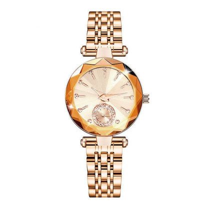 Buycenter Women's Simple Cut Quartz Watch - Stylish Steel Band Design - Buy Center