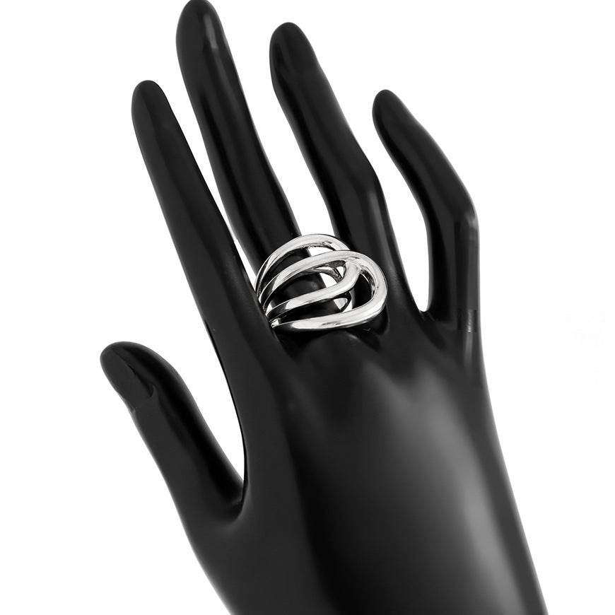 Elegant Metal Irregular Glossy Spring Bracelet & Ring Jewelry Set - Buy Center