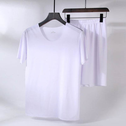 Men's Home Wear Short Sleeve Suit - Stylish, Comfortable Sleep Set - Buy Center