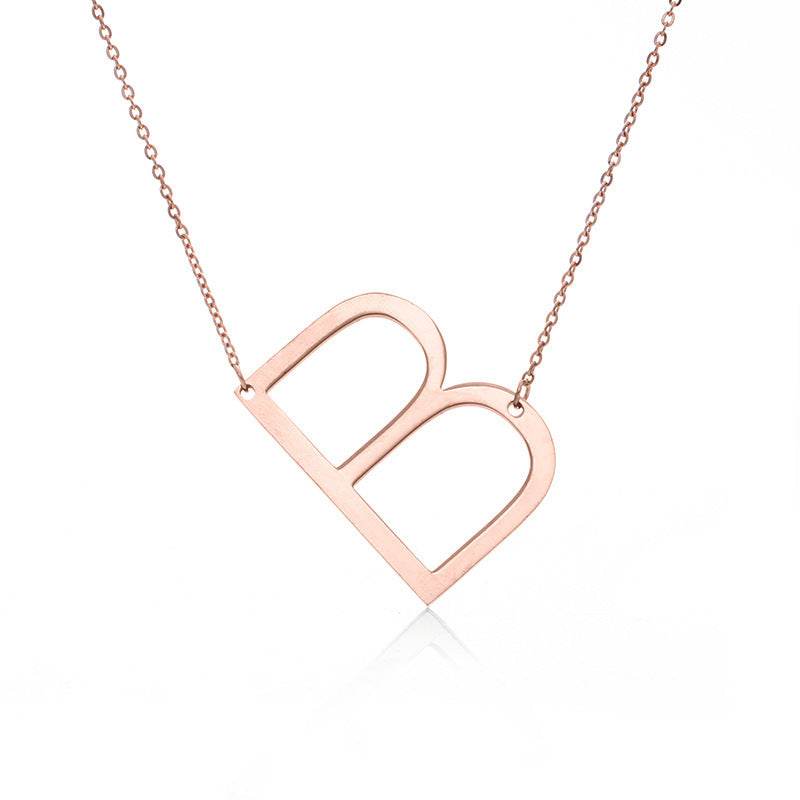 Fabulous Rose Gold Initial Letter Pendant Necklace - Premium K-Gold Design - Buy Center