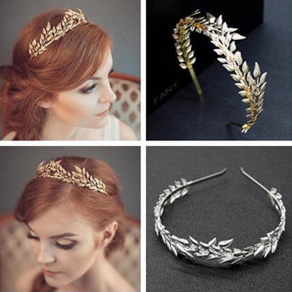 Bridal Golden Leaf Headband - Elegant Alloy Crown for Weddings - Buy Center