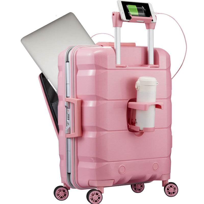 Multifunctional 20-Inch Aluminum Frame Luggage - USB Charging & TSA Lock - Buy Center