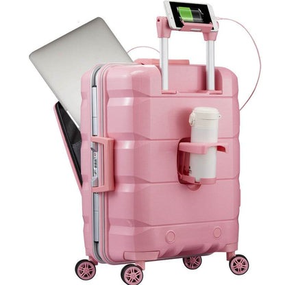 Multifunctional 20-Inch Aluminum Frame Luggage - USB Charging & TSA Lock - Buy Center