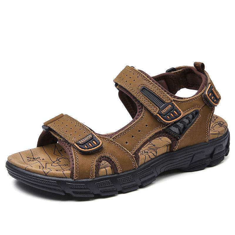 Men's Leather Sandals - Premium Summer Beach Shoes for Outdoor Leisure - Buy Center