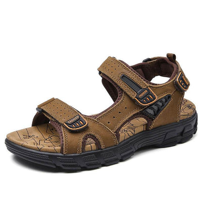 Men's Leather Sandals - Premium Summer Beach Shoes for Outdoor Leisure - Buy Center