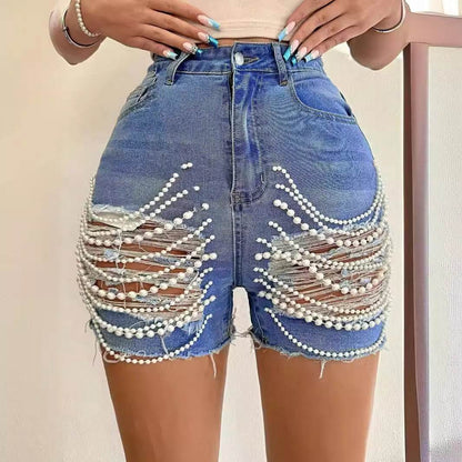 Buycenter High Waist Denim Shorts for Women - Ripped Street Style Fashion - Buy Center