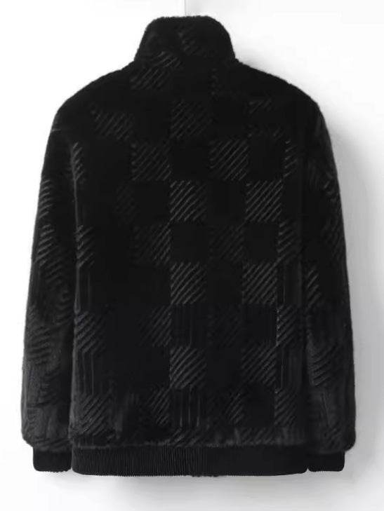 Haining Fur Men's Luxury Winter Blazer - Stylish Stand Collar & Zipper - Buy Center