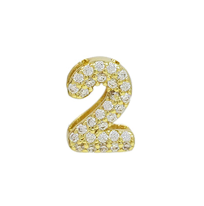 18K Zircon Brass Year Pendant Charm 2025 - DIY Jewelry Craft Accessory - Buy Center