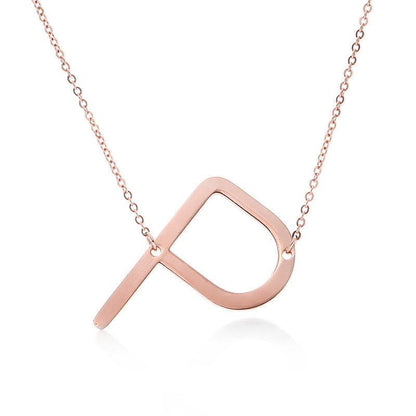 Fabulous Rose Gold Initial Letter Pendant Necklace - Premium K-Gold Design - Buy Center