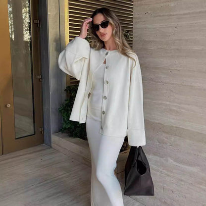 Buycenter Women's Knitting Cardigan - Loose Fit Pullover for Autumn/Winter - Buy Center