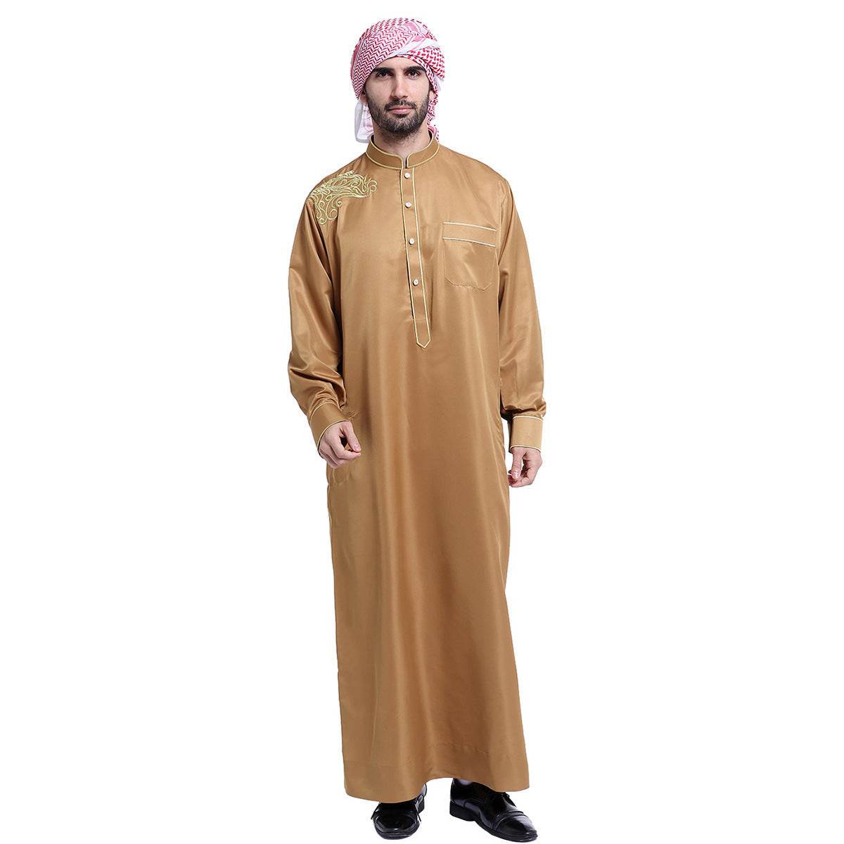 Stylish Arab Men's Robe - Comfortable Polyester Fabric for Any Occasion - Buy Center