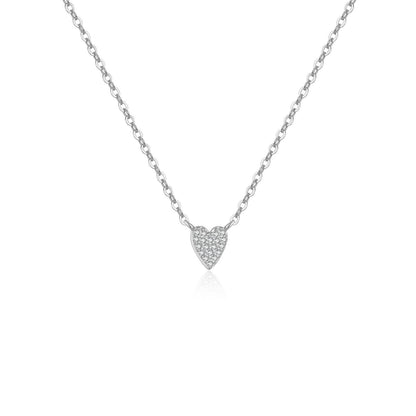 Buycenter S925 Diamond Heart Pendant Necklace - Sterling Silver Love Jewelry - Buy Center