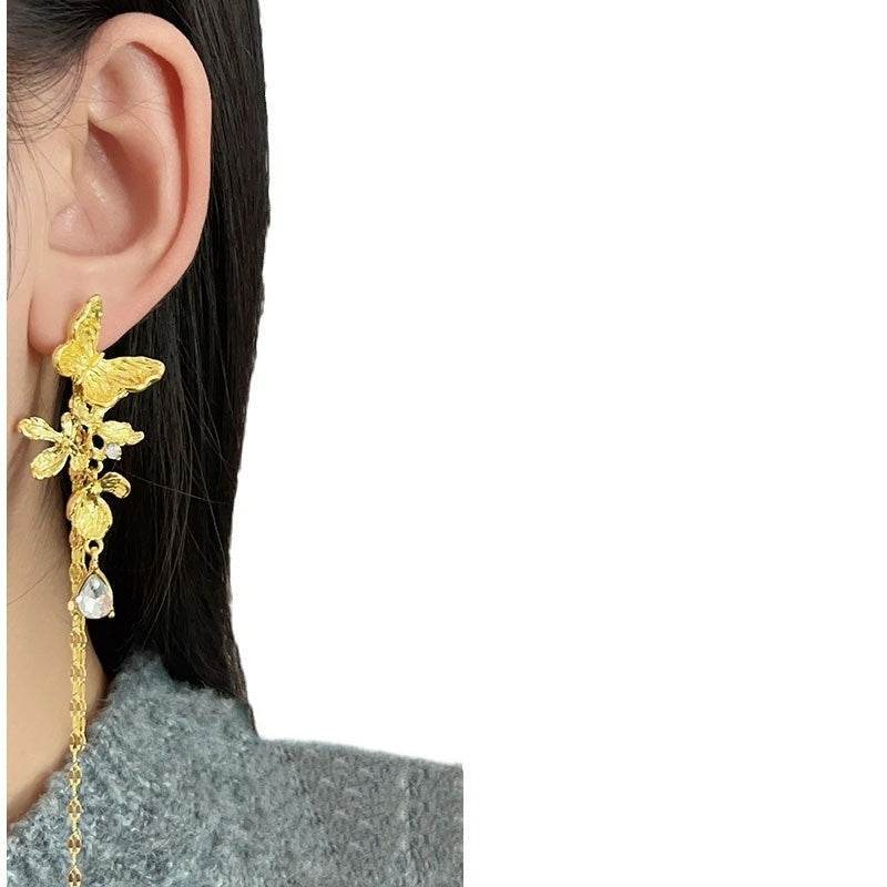 Women's Long Tassel Butterfly Earrings - Lux Gold Design for 2025 Style - Buy Center