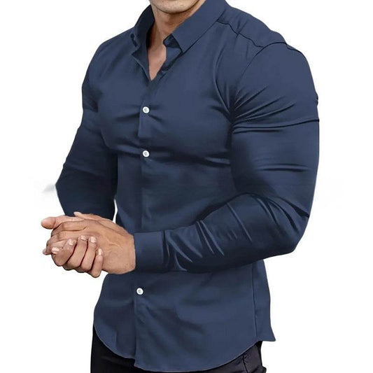 Men's Non-Ironing Casual Shirt - Anti-Wrinkle, Four-Sided Stretch Fabric - Buy Center