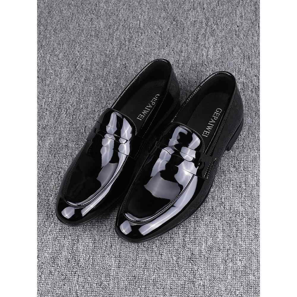 Glossy Slip-On Leather Formal Shoes - Stylish & Breathable Casual Footwear - Buy Center