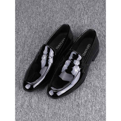 Glossy Slip-On Leather Formal Shoes - Stylish & Breathable Casual Footwear - Buy Center