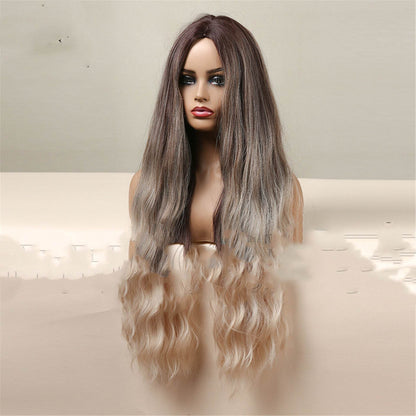 Medium Brown Gradient Blonde Long Curly Wig - Lightweight & Glamorous - Buy Center