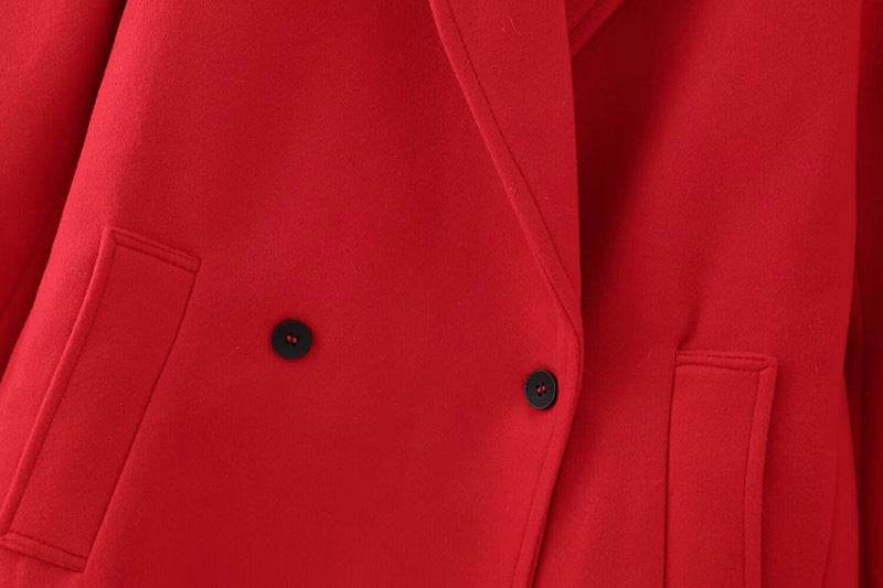 Buycenter Double Breasted Red Overcoat - Stylish Women's Wool Blend Coat - Buy Center