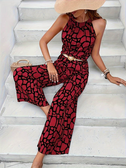 Elegant Burgundy Halter Neck Outfit - Perfect for Spring & Fall - Buy Center
