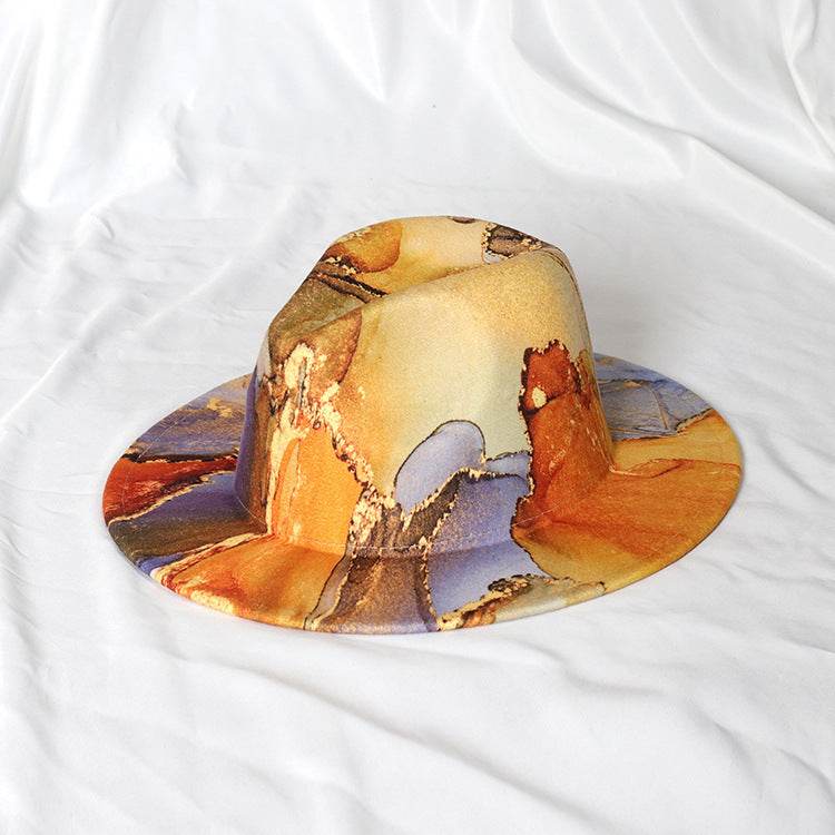Buycenter Gold-Plated Fedora Hat - Double-Sided Color Matching Style - Buy Center