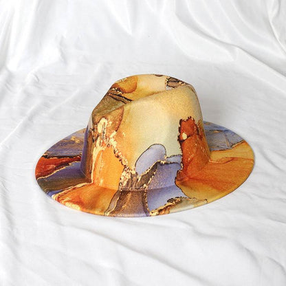 Buycenter Gold-Plated Fedora Hat - Double-Sided Color Matching Style - Buy Center