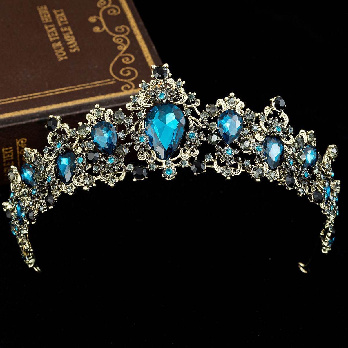 Baroque Rhinestone Crystal Bridal Crown - Elegant Wedding Hair Jewelry - Buy Center