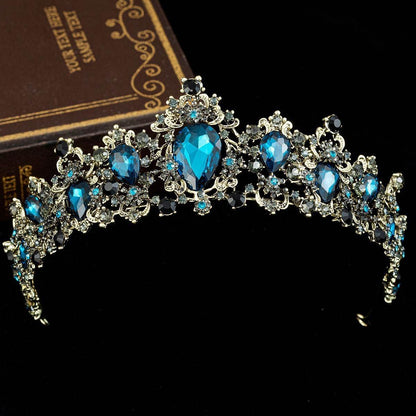 Baroque Rhinestone Crystal Bridal Crown - Elegant Wedding Hair Jewelry - Buy Center