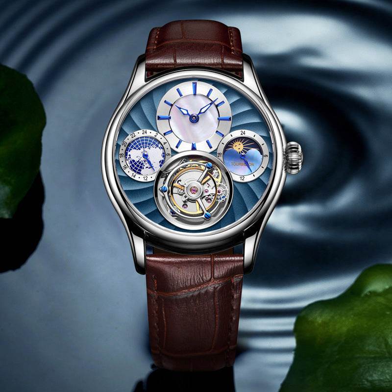 Buycenter Hollow Automatic Men's Mechanical Watch - Elegant Sapphire Dial - Buy Center