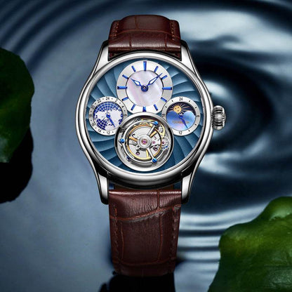 Buycenter Hollow Automatic Men's Mechanical Watch - Elegant Sapphire Dial - Buy Center