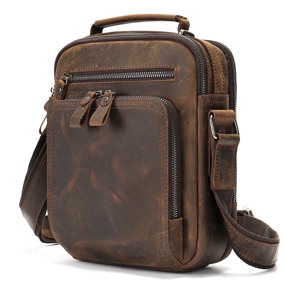 Retro Leather Shoulder Messenger Bag - Large Capacity, Waterproof Design - Buy Center