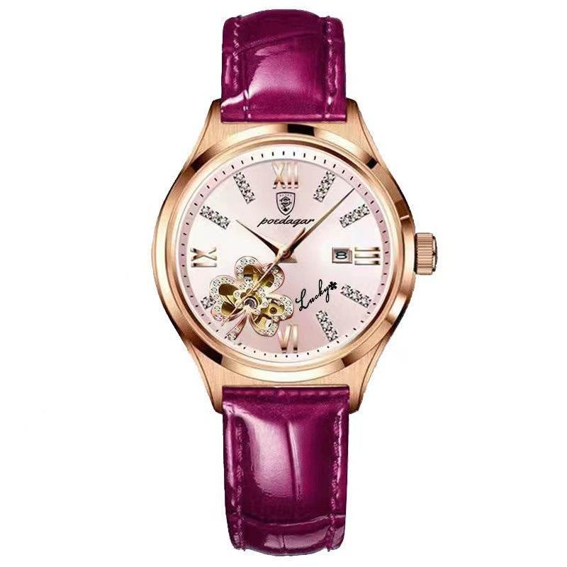 Waterproof Ladies Calendar Watch - Korean Rose Gold, Stylish 2025 - Buy Center
