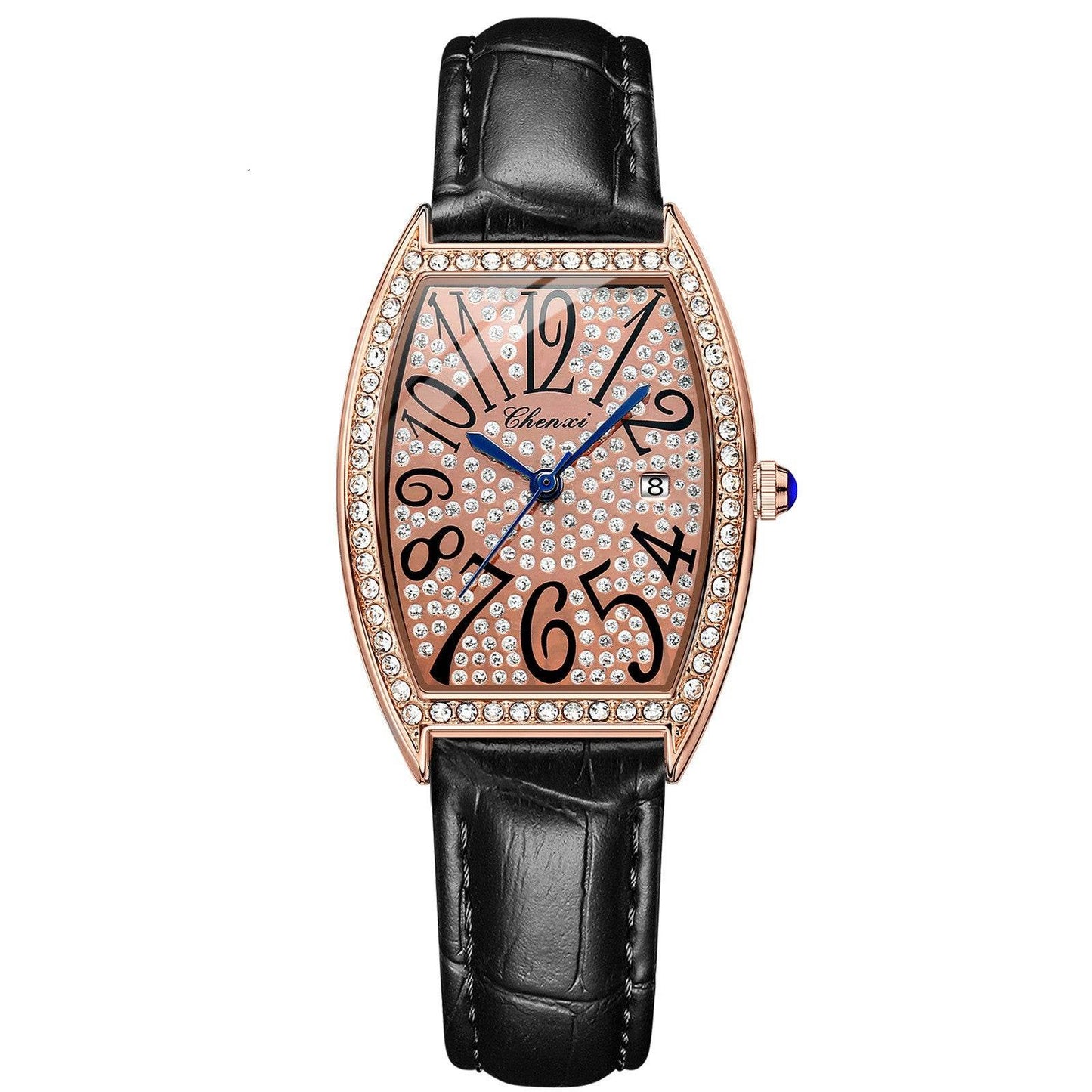 Women's Casual Sports Watch - Solid Steel Band & Blue Hand Design - Buy Center