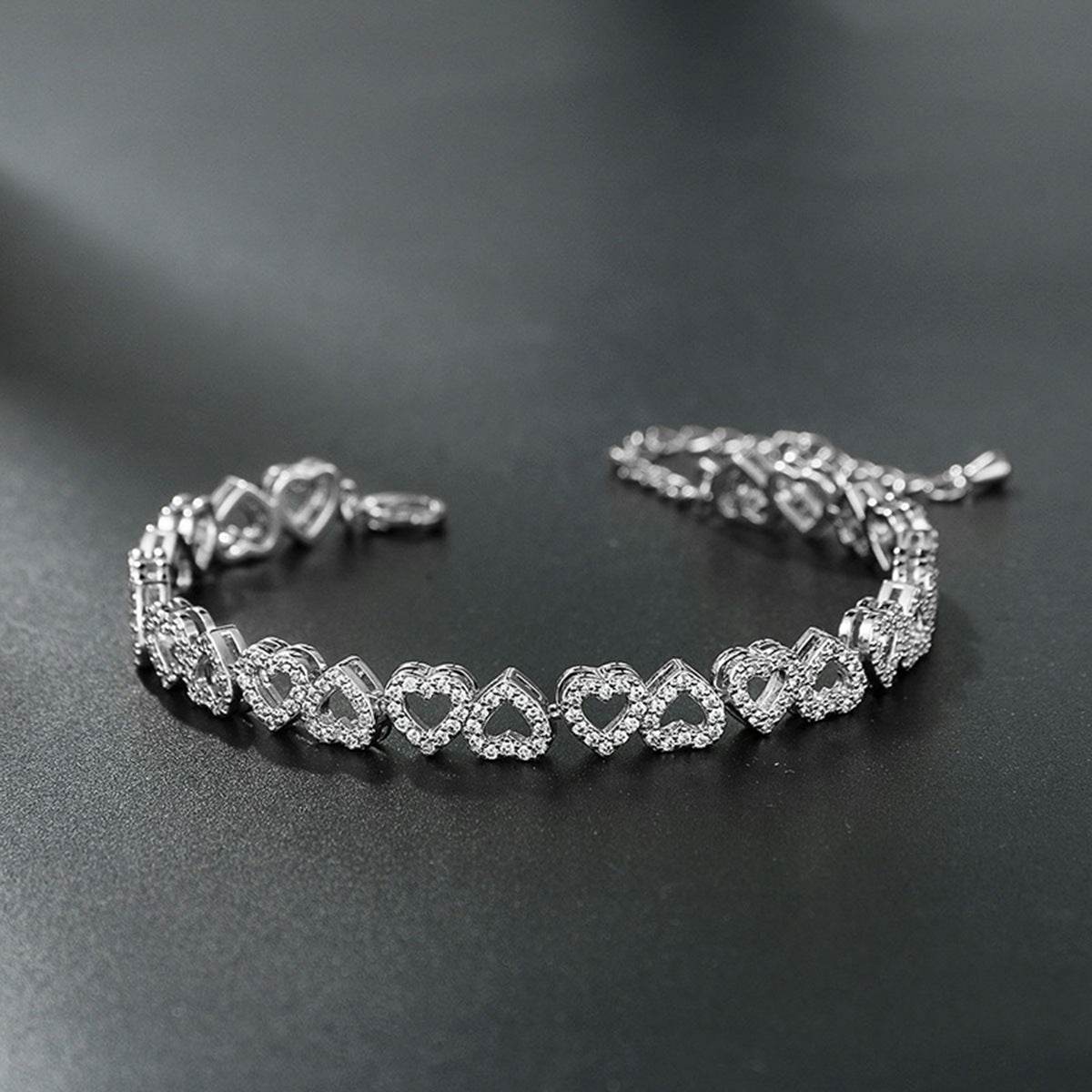 High-Grade Diamond Bracelet for Girls - Elegant Heart Design Gift - Buy Center