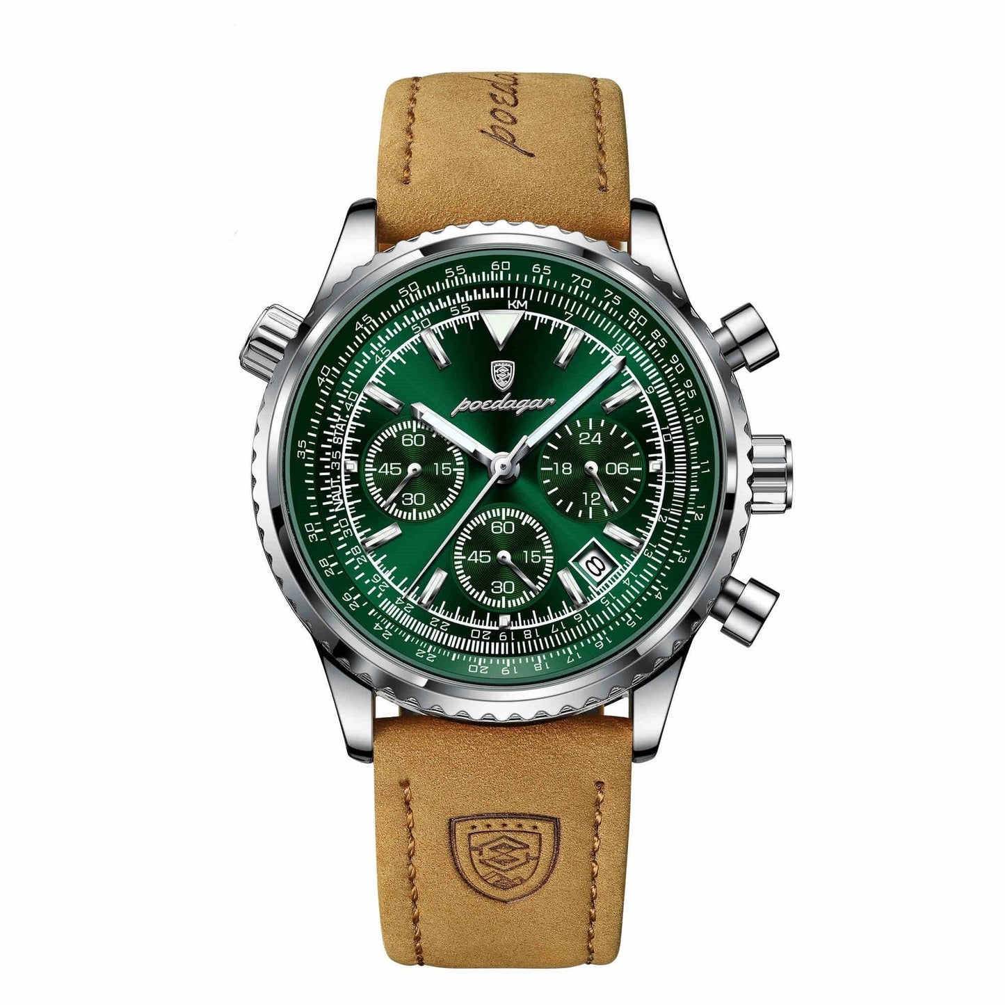 Men's Multi-Functional Quartz Watch - Waterproof Leather Strap, Stylish Design - Buy Center