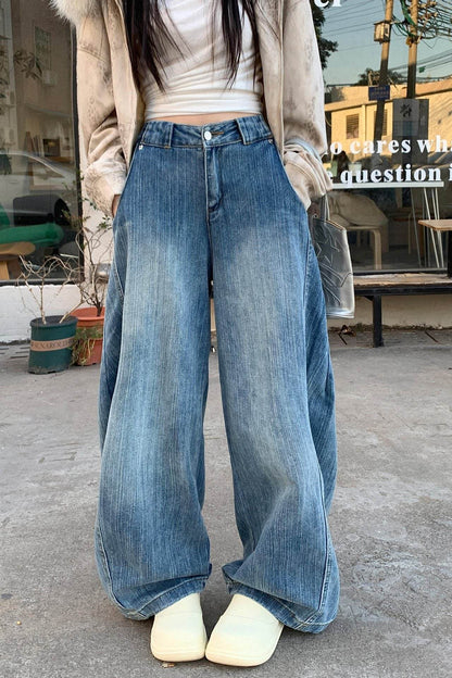 Trendy Washed Distressed Machete Jeans for Women - High-Waisted Style - Buy Center