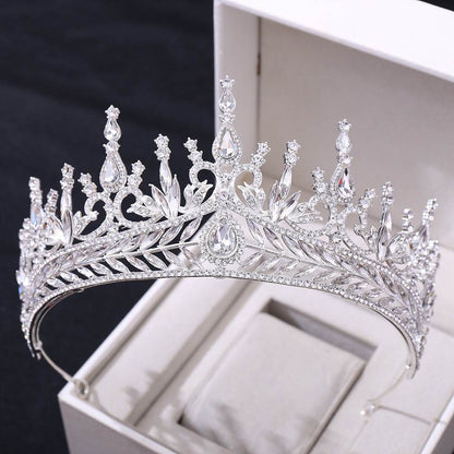 Elegant Crystal Baroque Crown Hair Hoop Set - Perfect for Weddings & Events - Buy Center