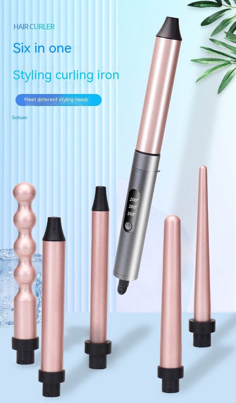 Multi-functional Modeling Hair Curler - 6 in 1, Adjustable Temperature Design - Buy Center