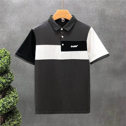 Trend Stitching Contrast Color Polo Shirt - Stylish Men's Fitted Design - Buy Center